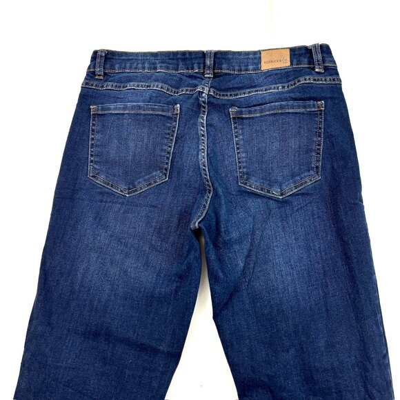 Roebuck & Co Sears Kmart Straight Crop Women's size 12 Dark Blue Denim Jeans - Picture 3 of 3